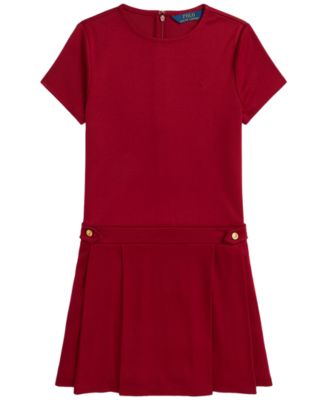 Polo Ralph Lauren Детское платье из плиссированной ткани с коротким рукавом, размеры 7-16