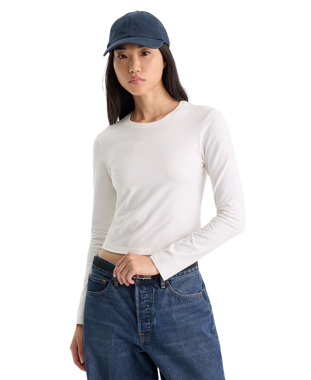 Женская футболка Good American The Long Sleeve Baby Tee