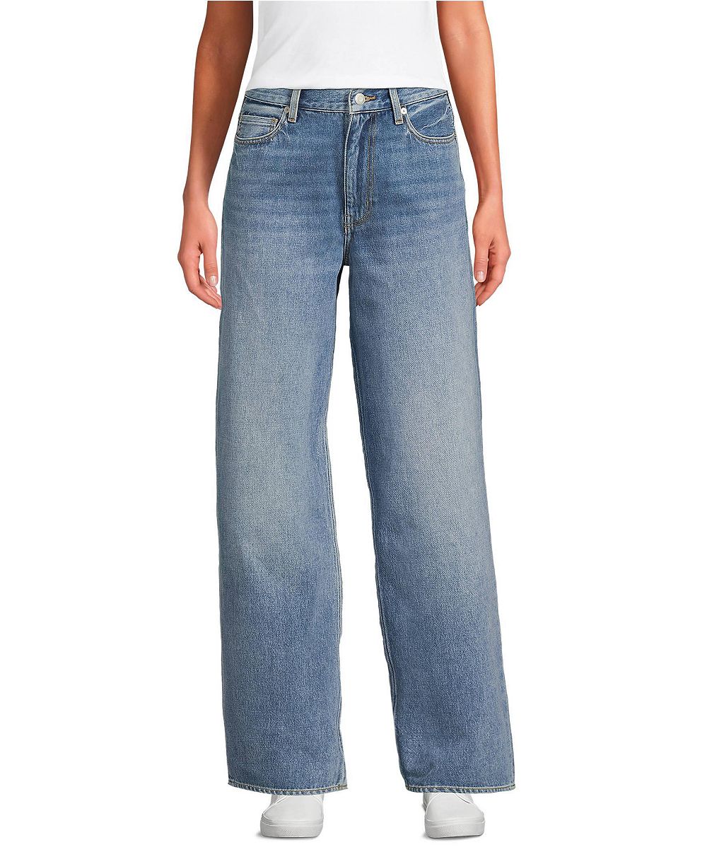 Lands' End Petite Rigid Denim Low Rise Baggy Jeans