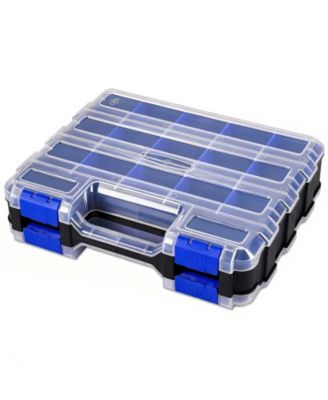 XDOVET 1-pack Small Parts Organizer Double Side Removable Dividers Hardware Storage Box