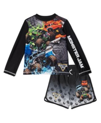 Monster Jam комплект купальной одежды для малышей 2-piece Rash Guard и плавки