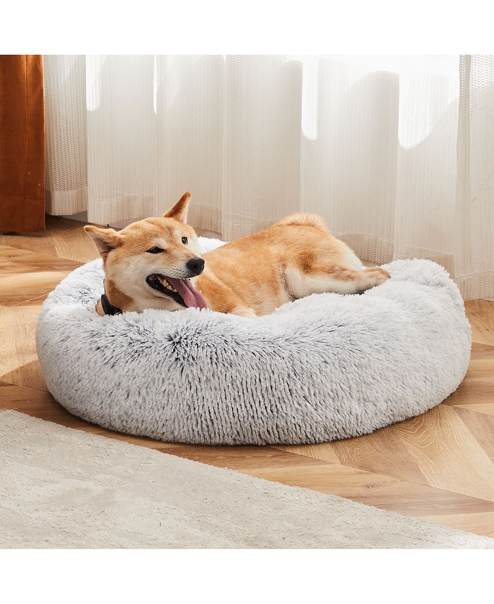 ZENY лежанка для кошек ZENY Anti-Slip Round Fluffy Plush Faux Fur