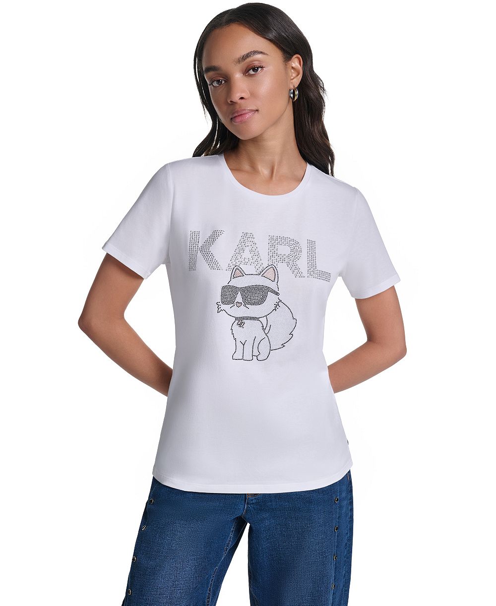 KARL LAGERFELD PARIS Women's Cool Choupette Logo T-Shirt
