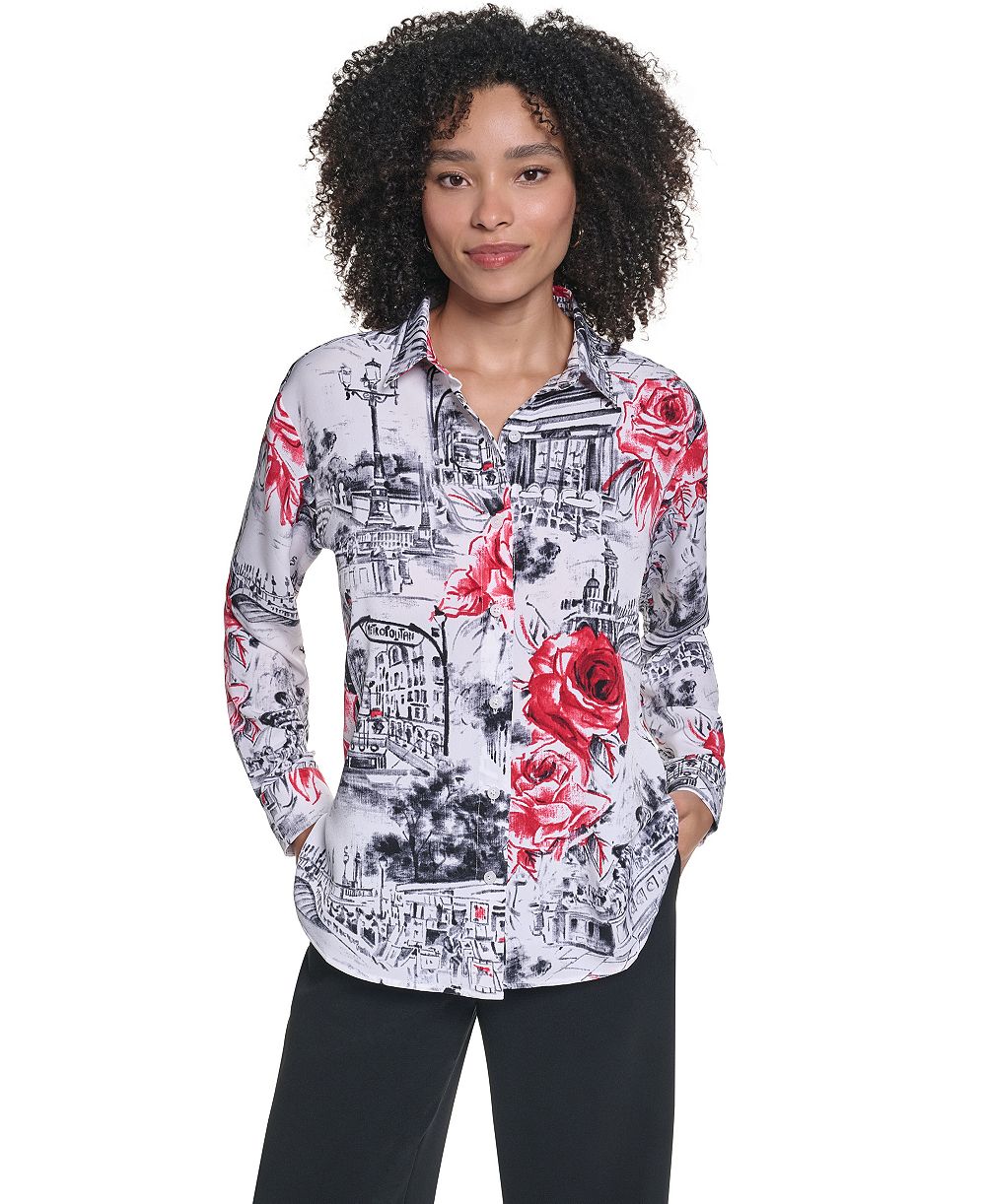 KARL LAGERFELD PARIS женская блузка с длинным рукавом и принтом