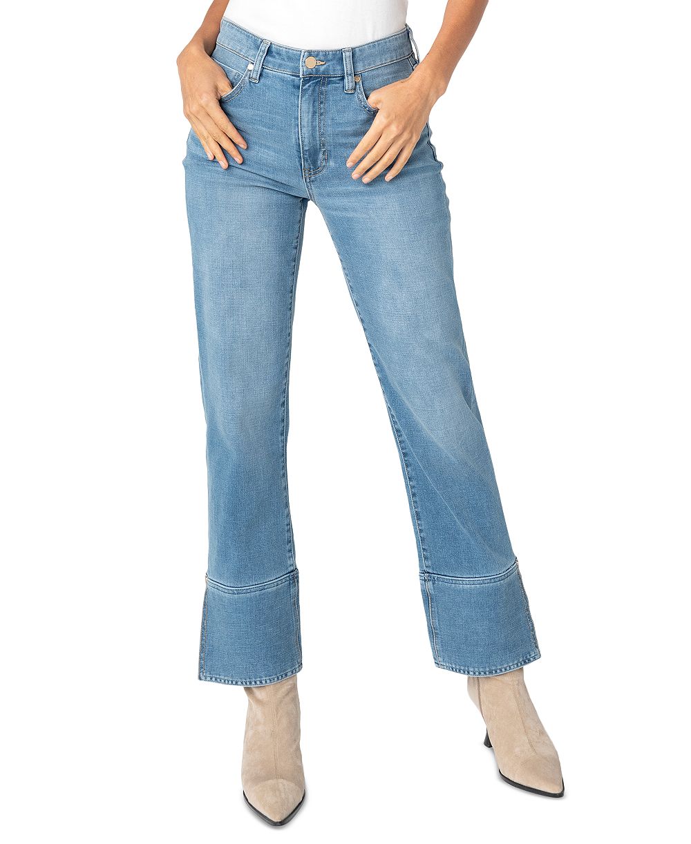 Джинсы Liverpool Los Angeles Petite Kennedy Straight-Leg Cuffed Mid-Rise