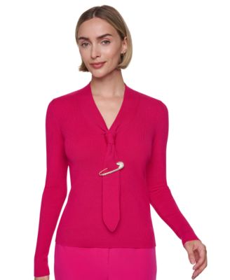Sonia Rykiel Women's V-Neck Tie-Front Long-Sleeve Sweater