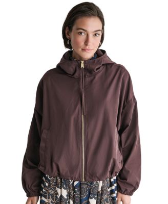 BCBG Женская куртка с капюшоном и молнией, воротник-стойка