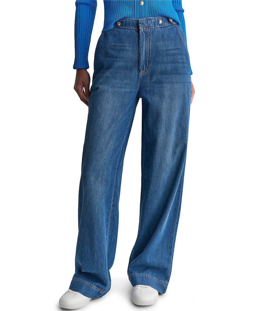 BCBG Women's Ultra High-Rise Wide-Leg Loose-Fit Jeans, 32" Inseam