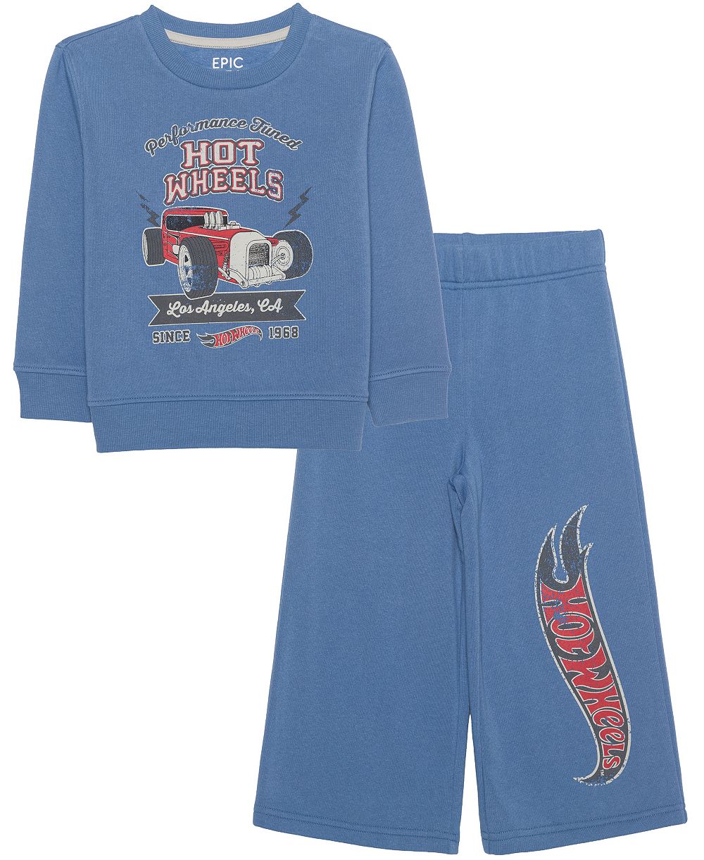 Epic Threads Boys' 12M-5T Hot Wheels Graphic Crewneck Long-Sleeve Sweatshirt and Pants, 2-Piece Set, Macy's Exclusive