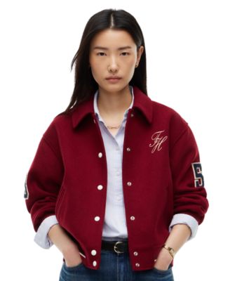 Tommy Hilfiger Женский легкий бомбер в стиле varsity