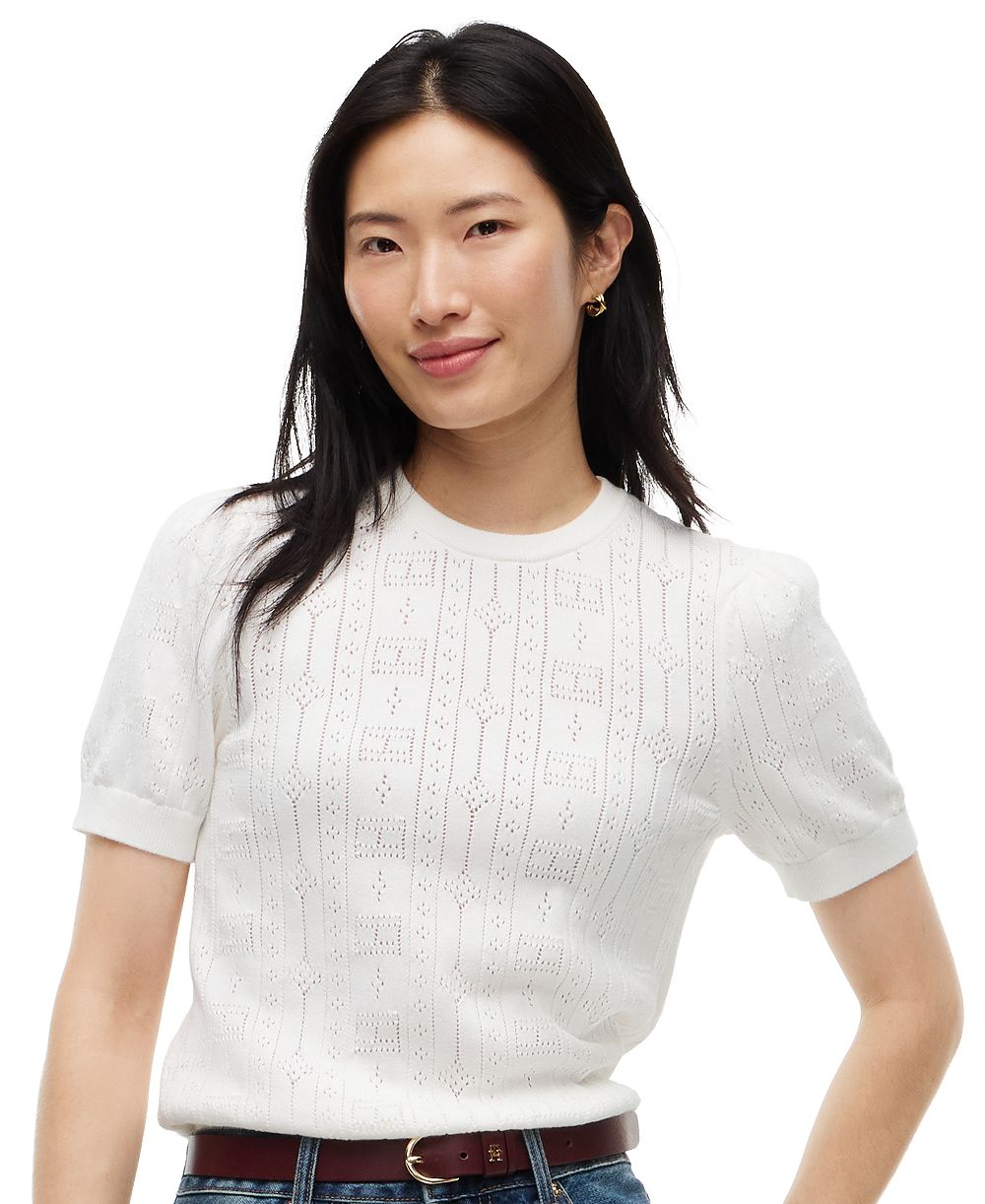 Tommy Hilfiger Women's Pointelle Puff-Sleeve Sweater