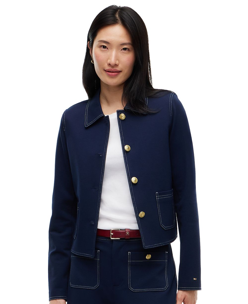 Tommy Hilfiger женская куртка с отделкой строчкой из ткани понте