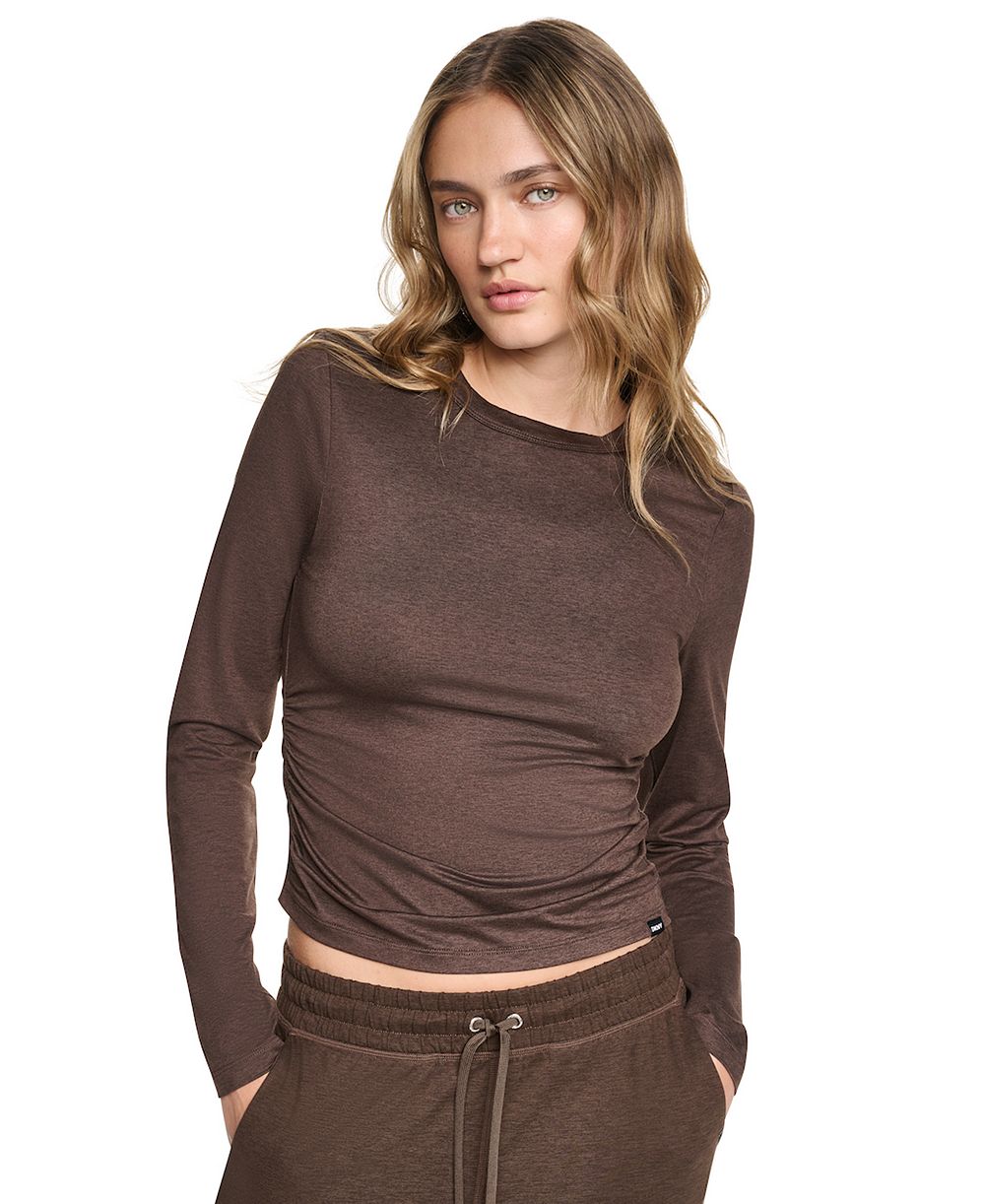 Женский топ DKNY Sport Spacedye Ruched Cropped Long-Sleeve