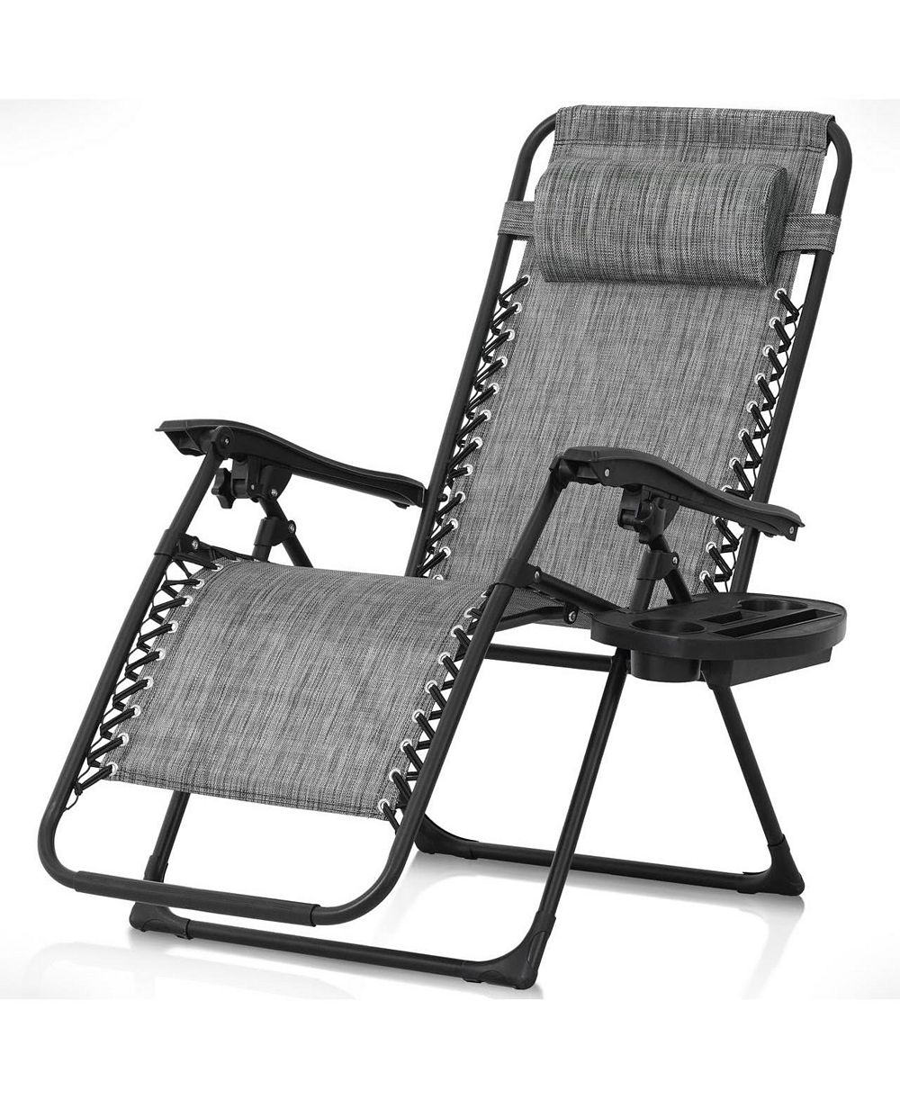 AOFAR Zero Gravity Recliner Lounge Chair Folding Side Tray