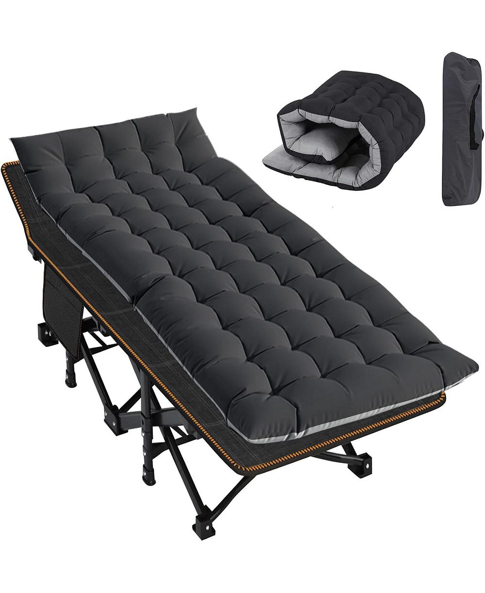 Mooncool Folding Camping Cot Camp Bed with Carry Bag for Outdoor Travel, Beach, Hiking