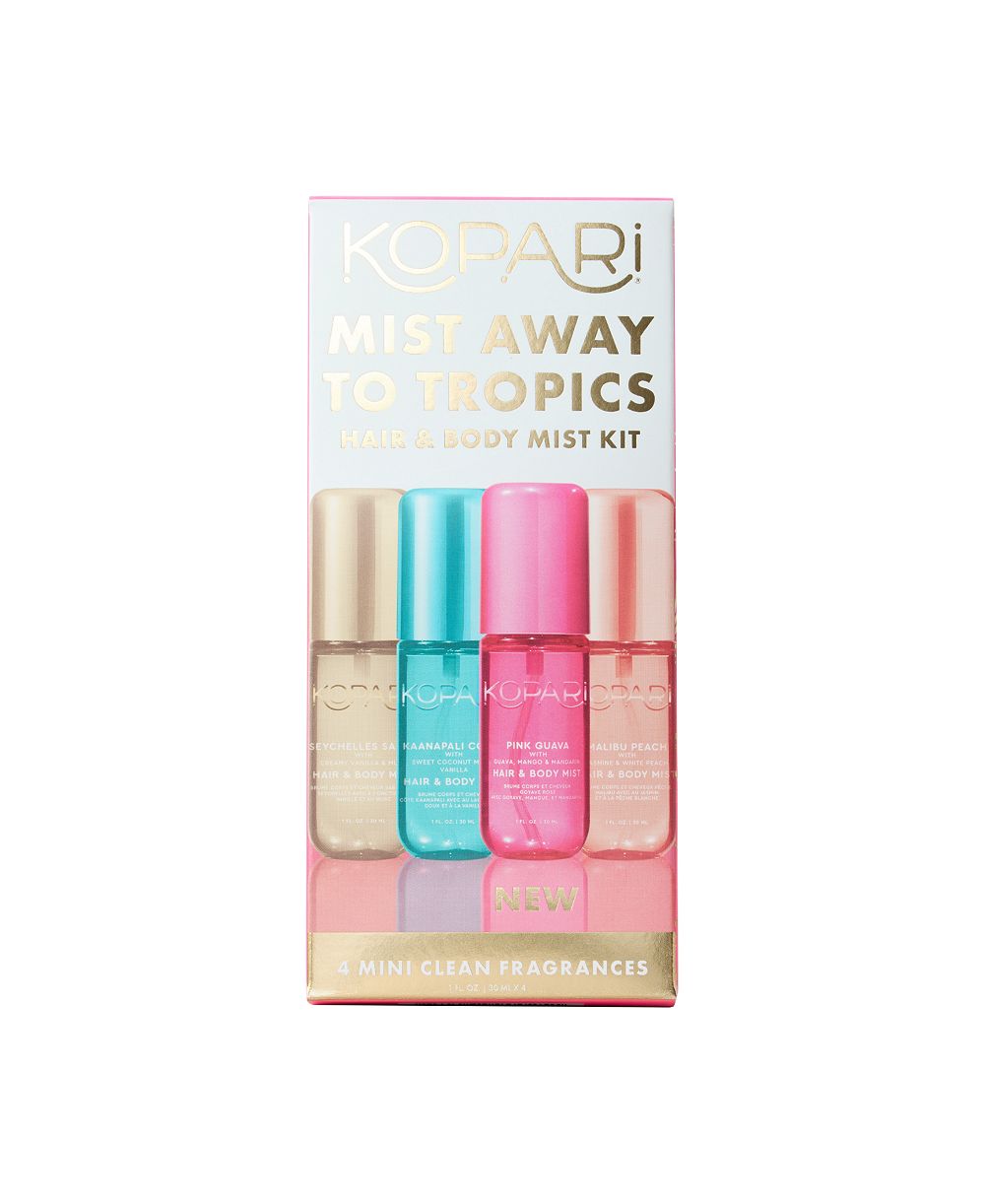 Набор из 4 флаконов ароматного тумана для волос и тела Kopari Beauty 4-Piece Mist Away To Tropics