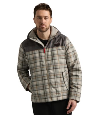 Hunter Men's Zipper-Front Plaid Print Jacket