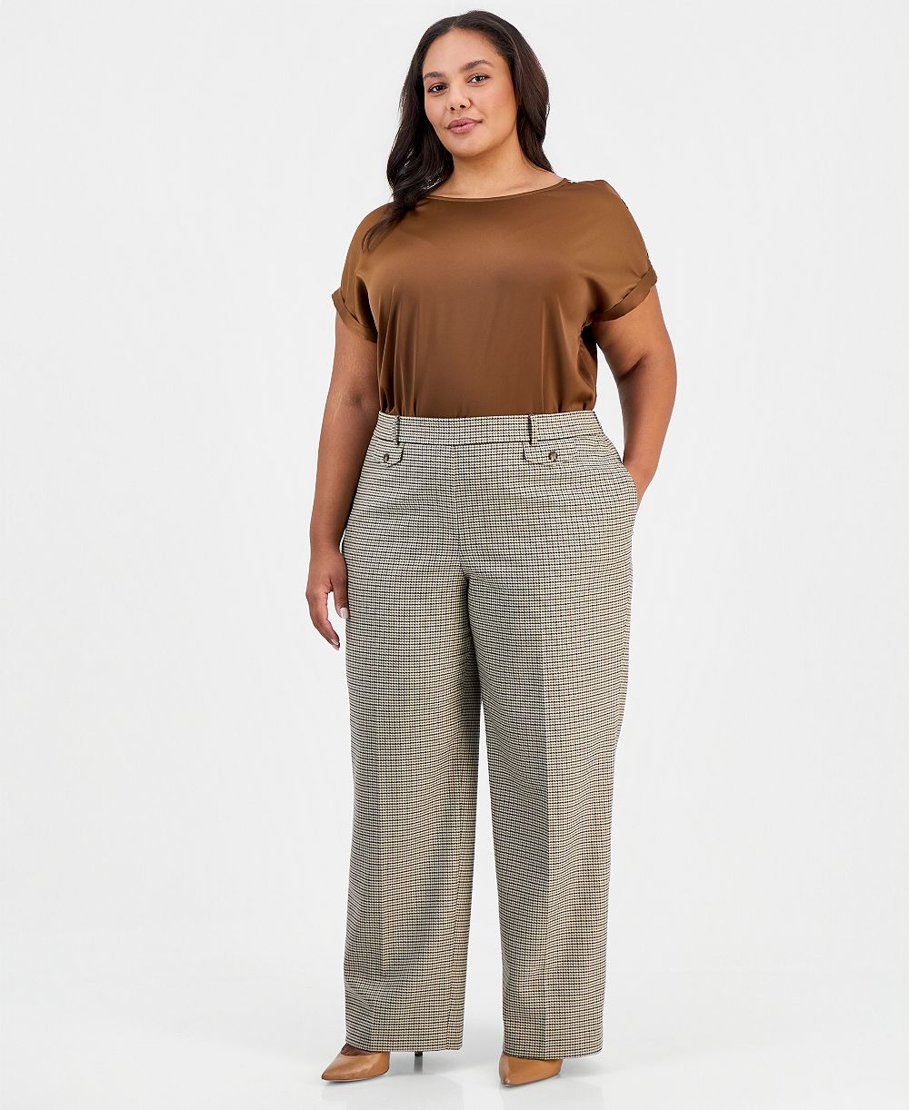 Jones New York Plus Size на резинке широкие мини гусиная лапка брюки
