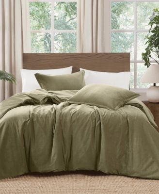 Brooklyn Loom Matte Cotton Velvet 3-Piece Duvet Cover Set, King