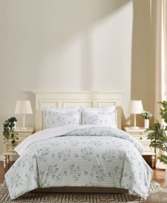 Cottage Classics Emma Floral 3-Piece Duvet Cover Set, Full/Queen