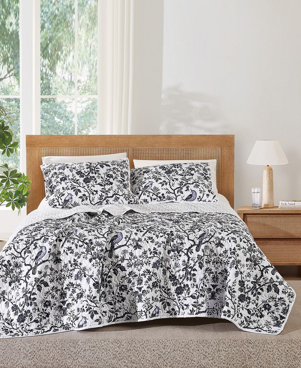 Комплект из 3 предметов Brooklyn Loom Ava Floral Quilt Set, Full/Queen