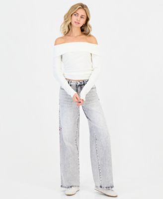 Madden Girl женские джинсы с высокой талией и широкими штанинами в стиле 90-х
