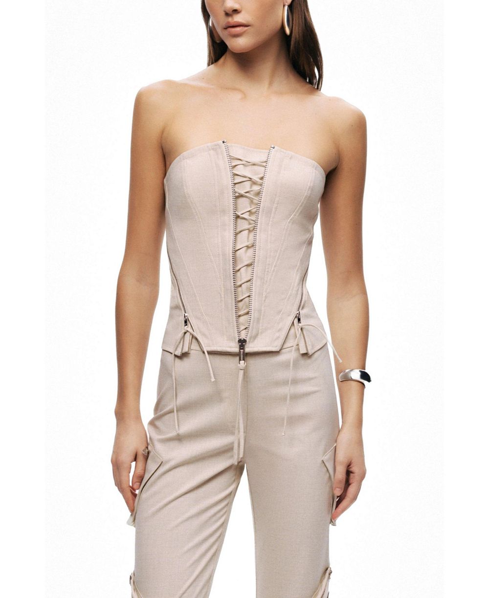 NOCTURNE Women's Strapless Lace-Up Bustier