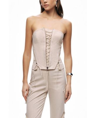 NOCTURNE Women's Strapless Lace-Up Bustier