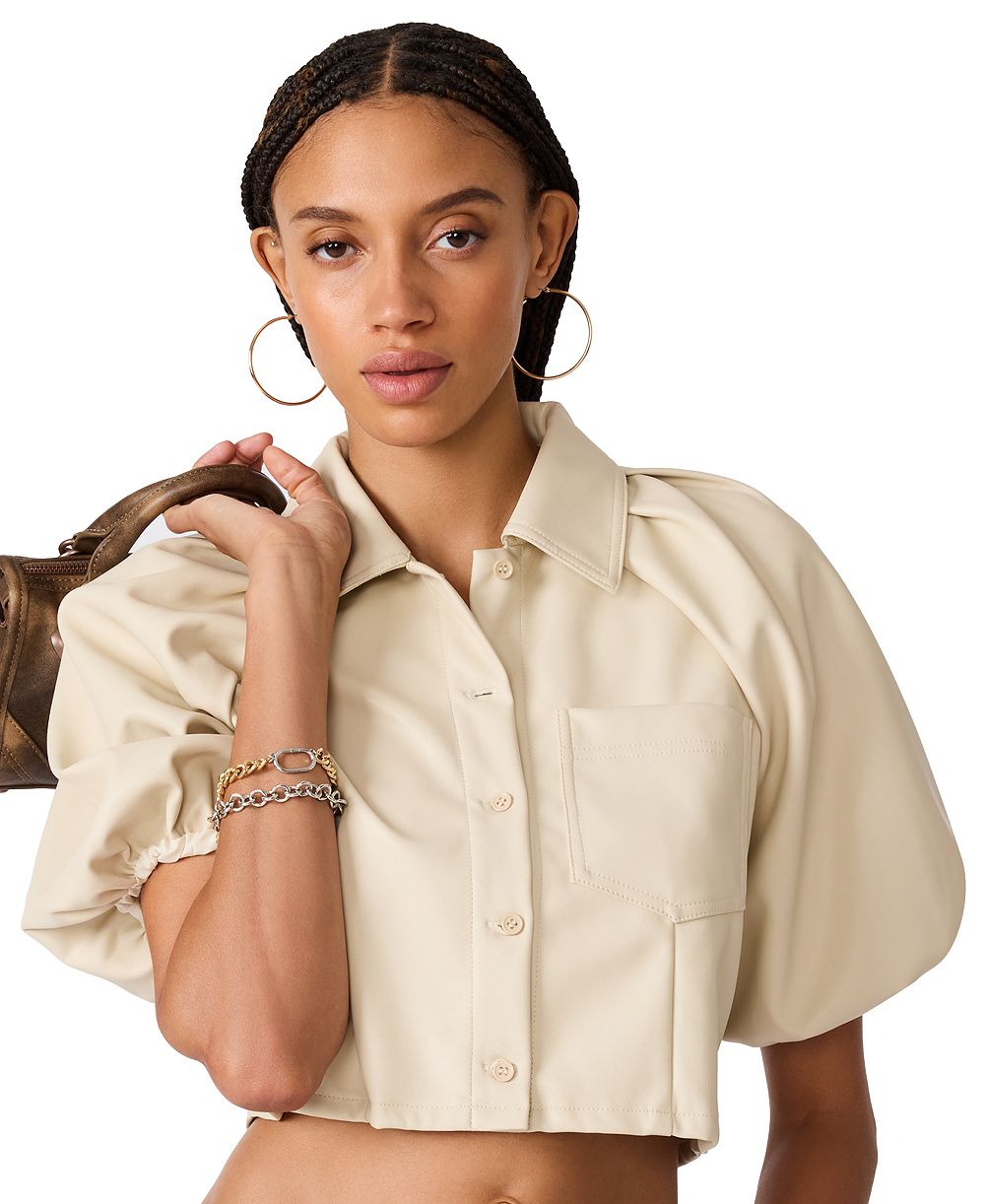 Женский укороченный топ Steve Madden Women's Reece с воротником и коротким рукавом