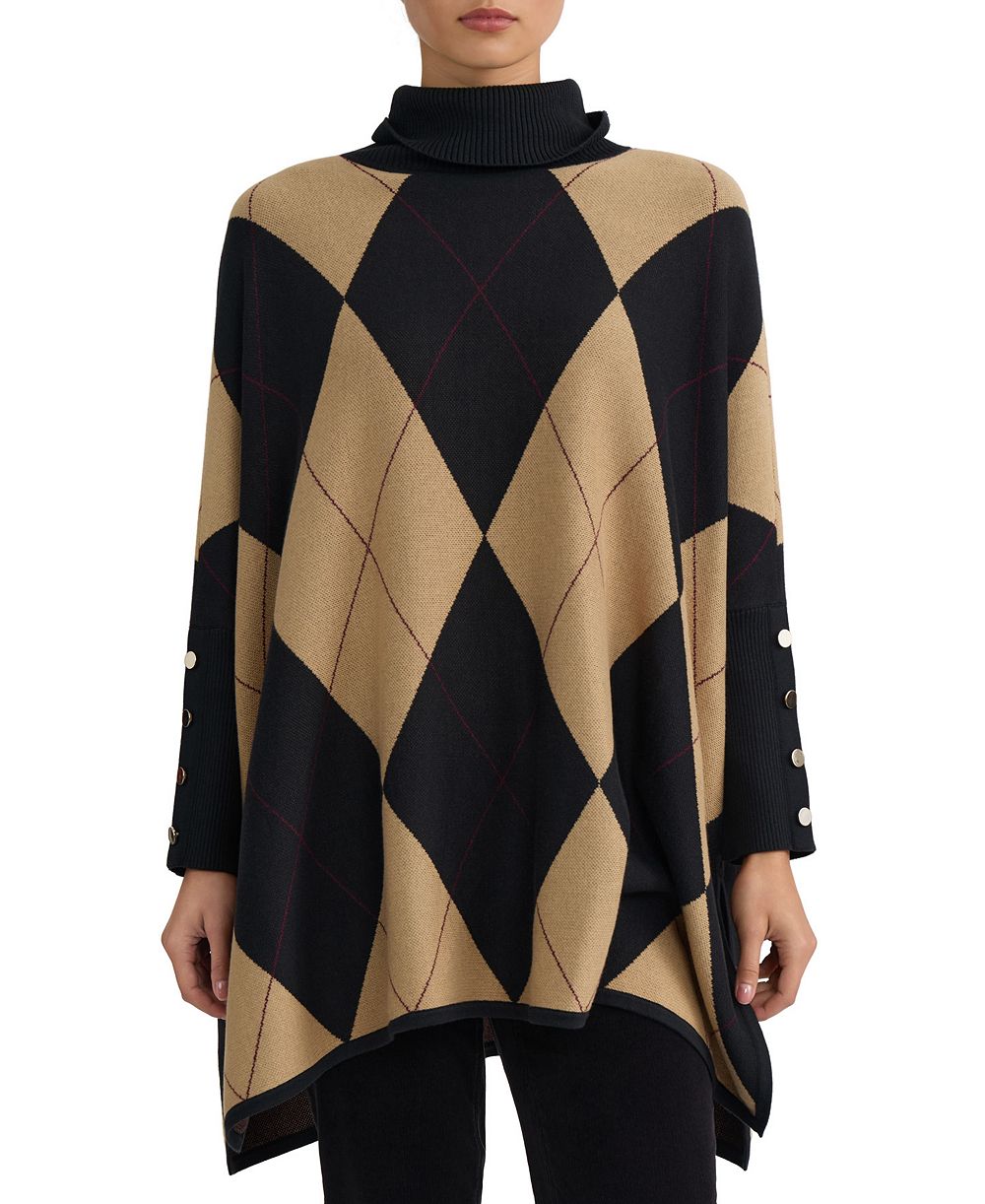 Свитер-пончо Jones New York Women's Argyle Turtleneck Pull-On