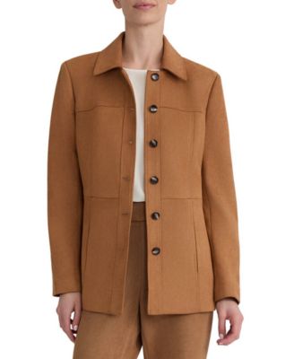 Женская куртка Jones New York из замши с длинным рукавом