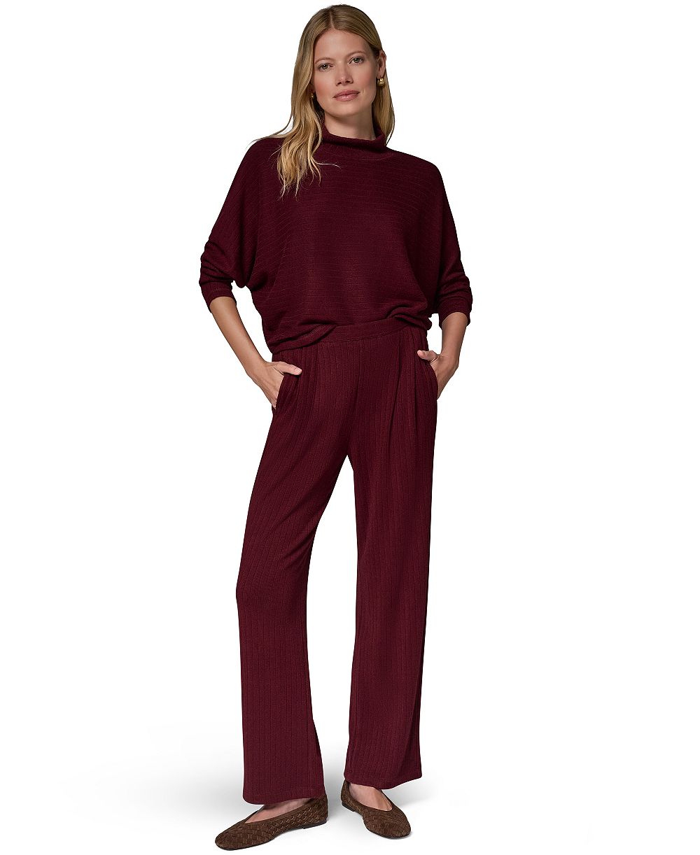 Donna Karan Weekend женские широкие брюки с высокой талией из рибановой ткани