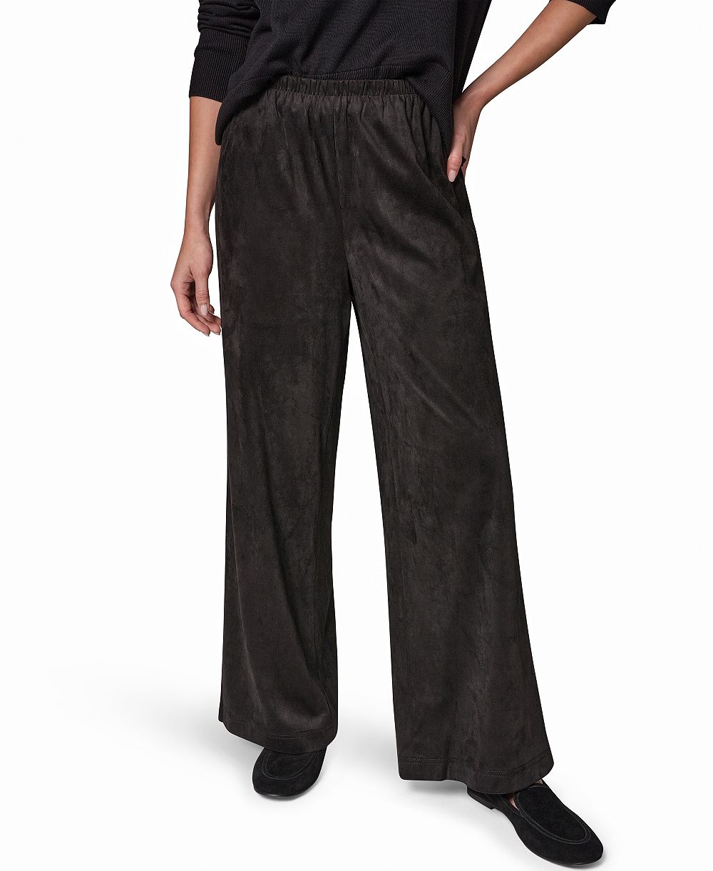 Donna Karan Weekend Women's Microsuede Wide-Leg Mid-Rise Pants