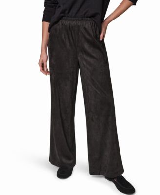 Donna Karan Weekend Women's Microsuede Wide-Leg Mid-Rise Pants