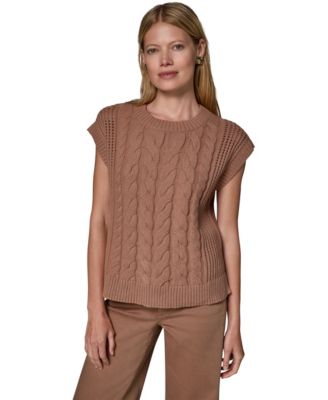 Donna Karan Weekend Women's Sleeveless Cable-Knit Boxy Sweater Vest