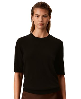 Свитер с круглым вырезом и коротким рукавом для женщин Calvin Klein