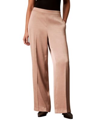 Женские широкие сатиновые брюки Calvin Klein Petite на резинке