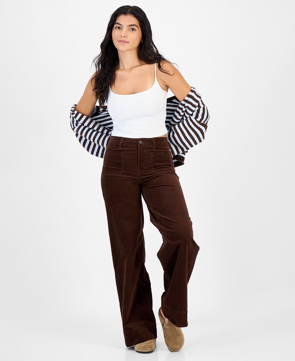 Celebrity Pink Juniors' High-Rise Wide-Leg Corduroy Jeans