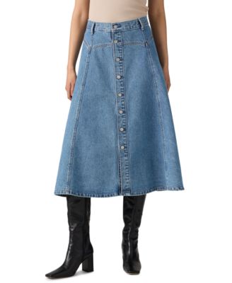 Женская джинсовая юбка Levi's® миди А-силуэта с запахом и запахом на талии