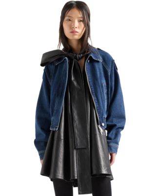 Женская укороченная куртка 7 For All Mankind Aviator Relaxed-Fit Zip-Front