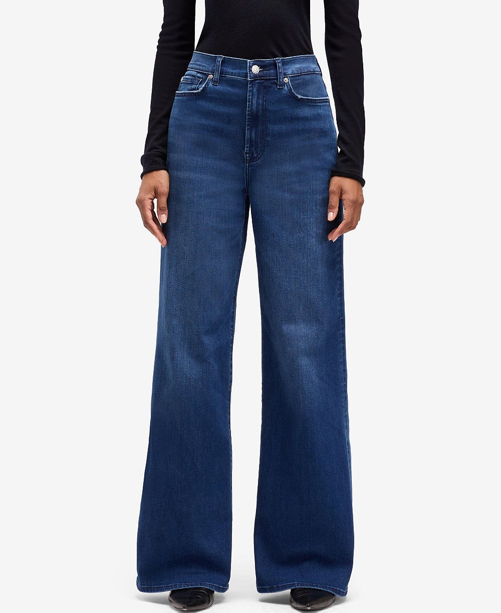 7 For All Mankind Women's Slim Illusion High-Rise Wide-Leg Jeans