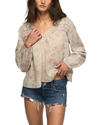Блузка Lucky Brand Женская с драпировкой и цветочным принтом