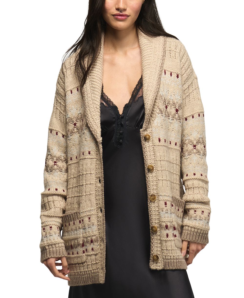 Lucky Brand Женский Shawl-Collar Fair Isle Cardigan