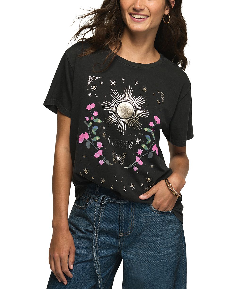 Lucky Brand Women's футболка с графическим принтом Celestial Lucky Sun