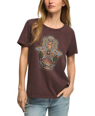 Lucky Brand Women's Western Hamsa Classic Crew Graphic T-Shirt
