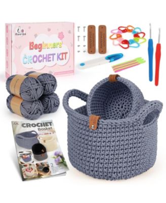 Набор для вязания крючком Aeelike Complete Crochet Basket Kit для начинающих