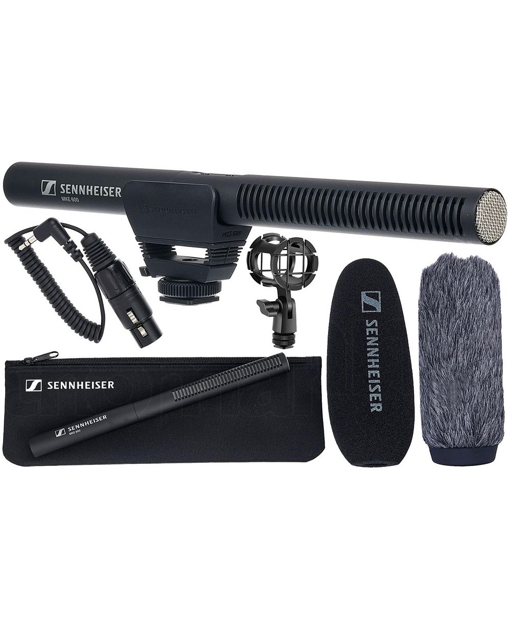 Sennheiser MKE 600 Supercardioid Shotgun Microphone Kit for Cameras and Recorders