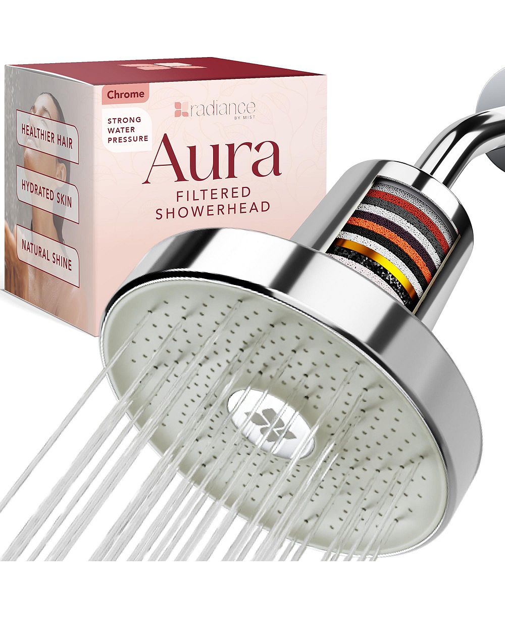 Radiance by Mist Radiance Filtered Aura Shower Head with Replaceable Filter, Improves Skin, Hair, and Nails