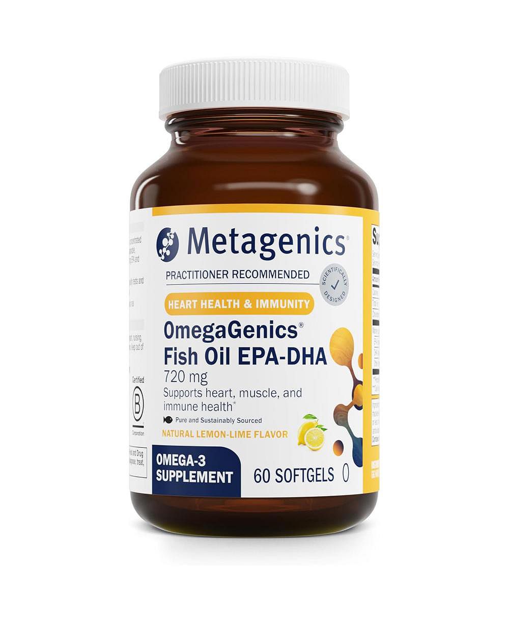 Metagenics OmegaGenics Fish Oil EPA DHA 720 mg Омега-3 добавка для сердца, суставов, мозга и иммунитета, 60 мягких капсул