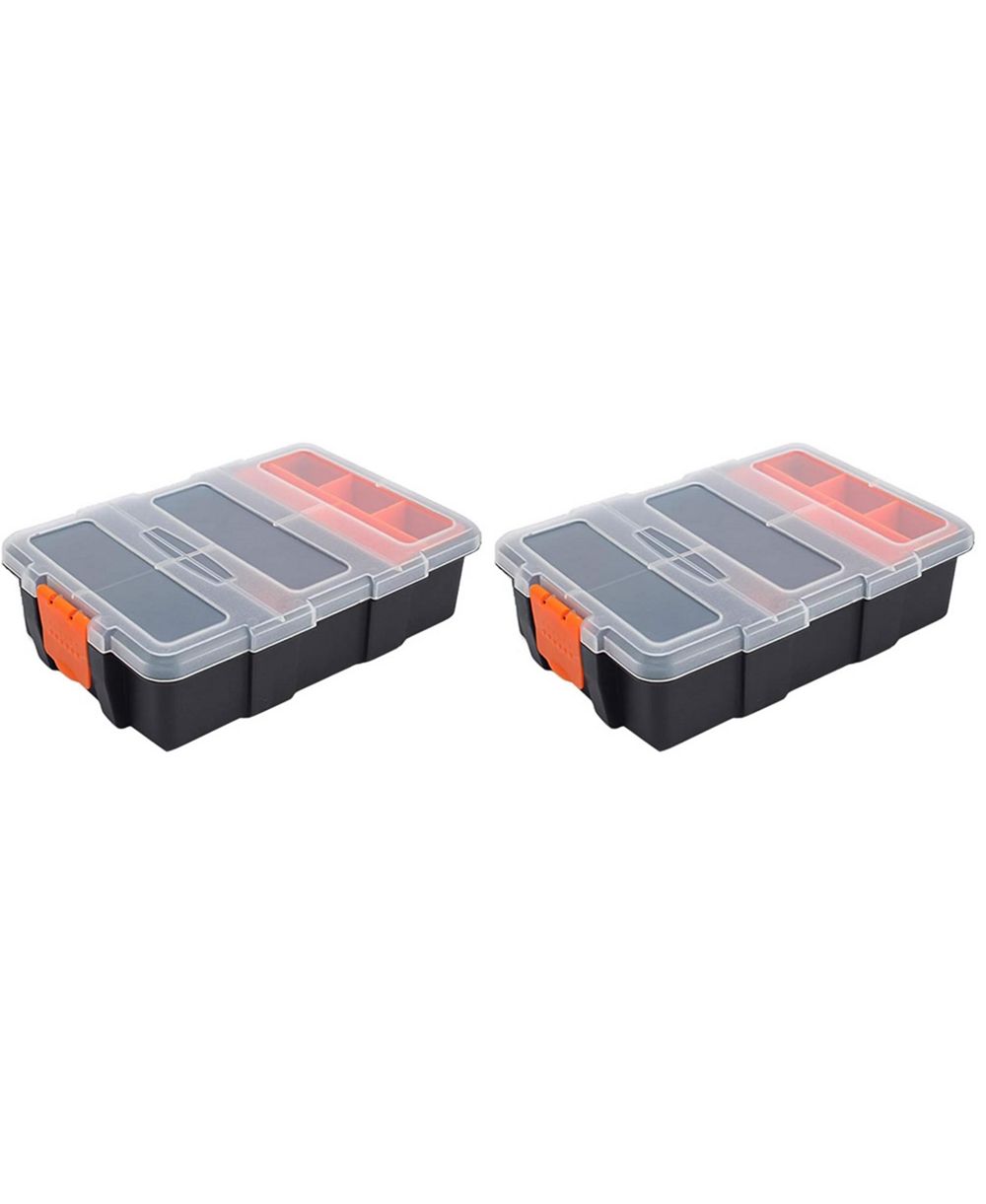 XDOVET Small Parts Organizer Removable Dividers 10-Compartment Storage Box